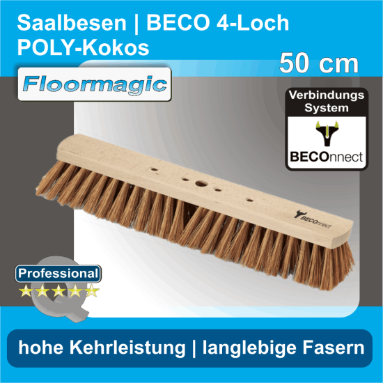 Saalbesen POLY-Kokos 50 cm BECO 4-Loch
