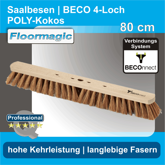 Saalbesen POLY-Kokos 80 cm I BECO 4-Loch I Floormagic