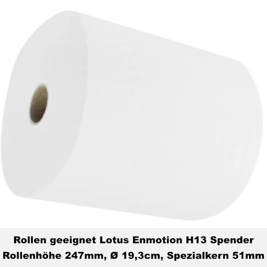 enMotion Rollenhandtücher 2-lagig Tissue hochweiß K90225, 6 Rollen I Tork