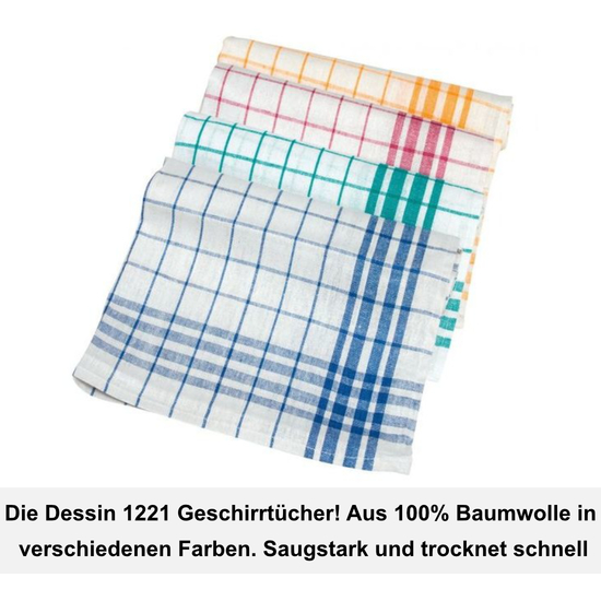 Geschirrtcher Dessin 1221 blau/wei 50x70 cm I Meiko Textil