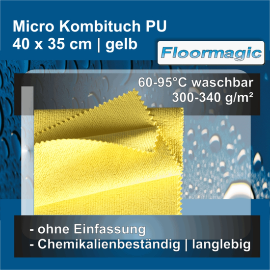 Micro Kombituch PU I gelb I 40x35cm I Floormagic