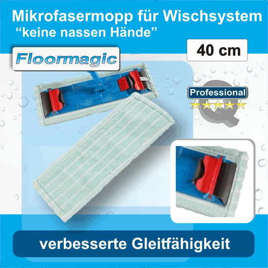 WischSystem keine nassen Hnde Mikrofasermop I 40 cm I Floormagic