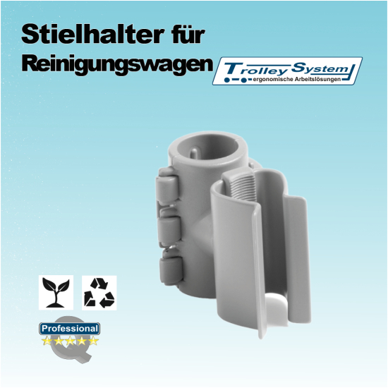 Stielhalter für Reinigungswagen Trolley-System