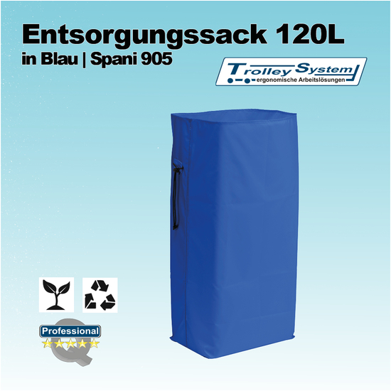 Premium Entsorgungssack 120l in blau I Trolley-System