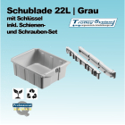 Schublade 22 l mit Schlüssel inklusive Schienen und Schrauben-Set Trolley-System