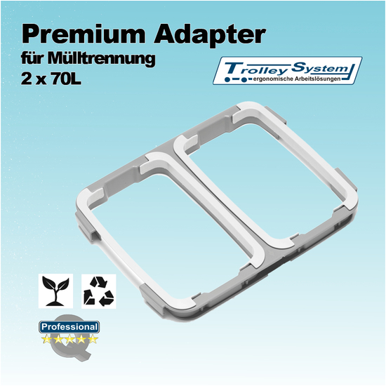 Premium Adapter fr Mlltrennung 2X70l I Trolley-System