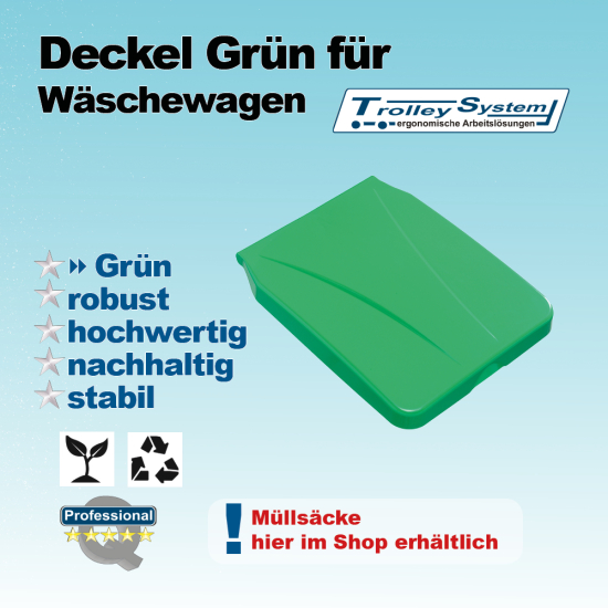 Grüner Deckel für unseren Wäschewagen Trolley-System