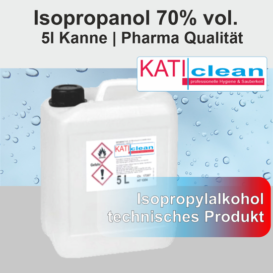 Isopropanol Pharma Qualität, 70 % vol, 5l Kanne I KATIclean