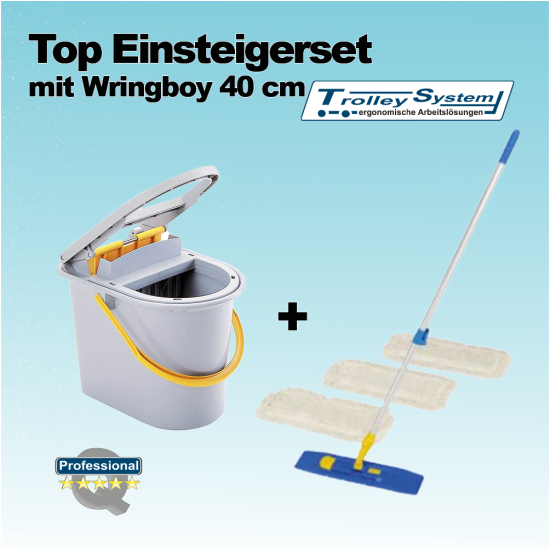 Top Einsteiger-Set mit Wringboy 40 cm Trolley-System