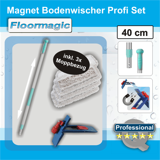 Magnet Bodenwischer Profi Set 40 cm I Floormagic