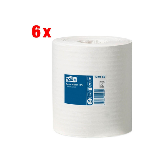 Tork M2 Papierwischtuch 6 Rollen naturweiß 20cm breit