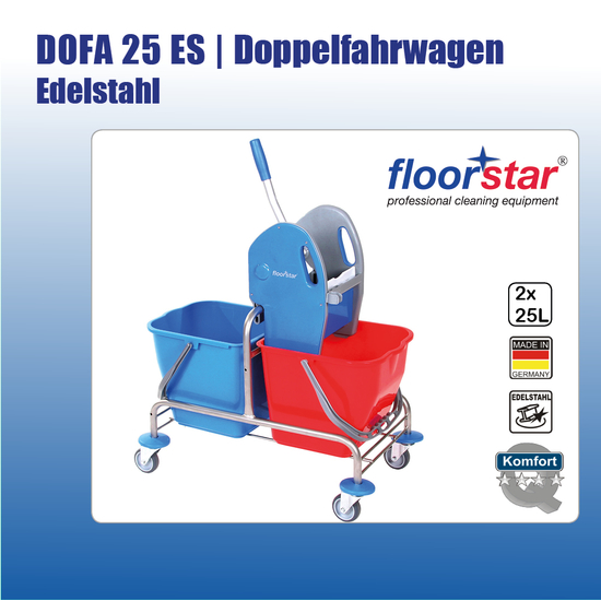 DOFA 25 ES Doppelfahrwagen 2 x 25 l - Edelstahl I Floorstar