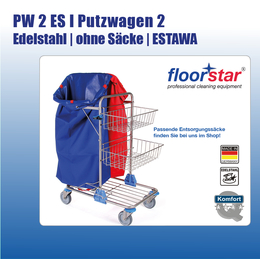 PW 2 ES I Putzwagen 2 - Edelstahl (ohne Säcke) ESTAWAI...