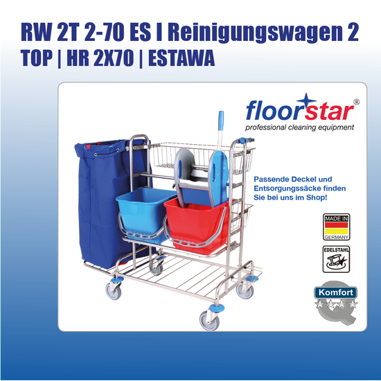 RW 2T 2-70 ES I Reinigungswagen 2 TOP - HR 2X70 - ESTAWA I Floorstar