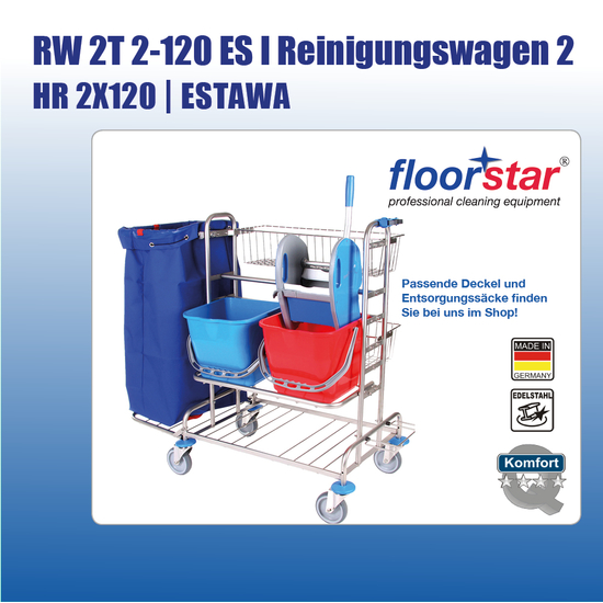 RW 2T 2-120 ES I Reinigungswagen 2 TOP - HR 2X120 - ESTAWA I Floorstar