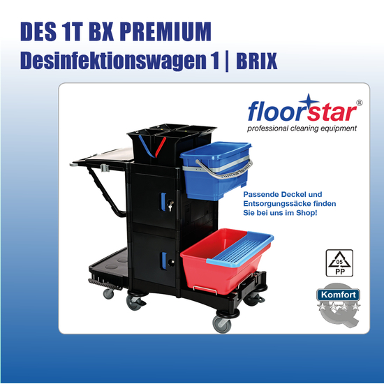 DES 1T BX PREMIUM I Desinfektionswagen 1 Tresor BRIXI Floorstar