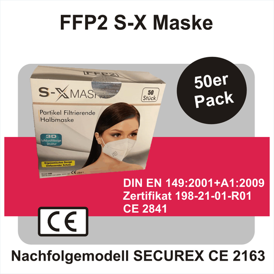 FFP2 Maske S-X SECUREX I zertifizierte Mund-Nasen Masken