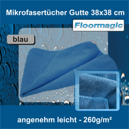 Mikrofasertücher blau Gutte 38 x 38 cm I Floormagic