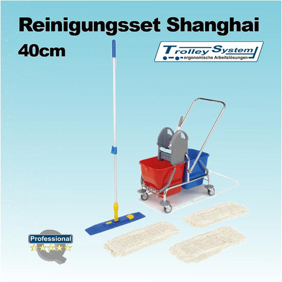 Reinigungswagen I Reinigungsset 40 cm I Trolley-System