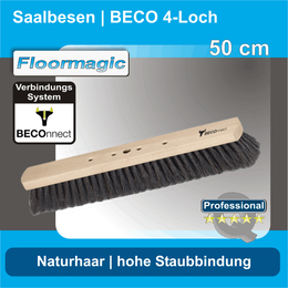 Saalbesen Naturhaar 50 cm I BECO 4-Loch I Floormagic