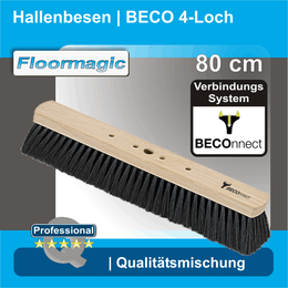 Hallenbesen Qualitätsmischung 80 cm I Beco 4-Loch I Floormagic