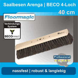 Saalbesen aus Arenga 40 cm mit Beco 4-Loch System I...