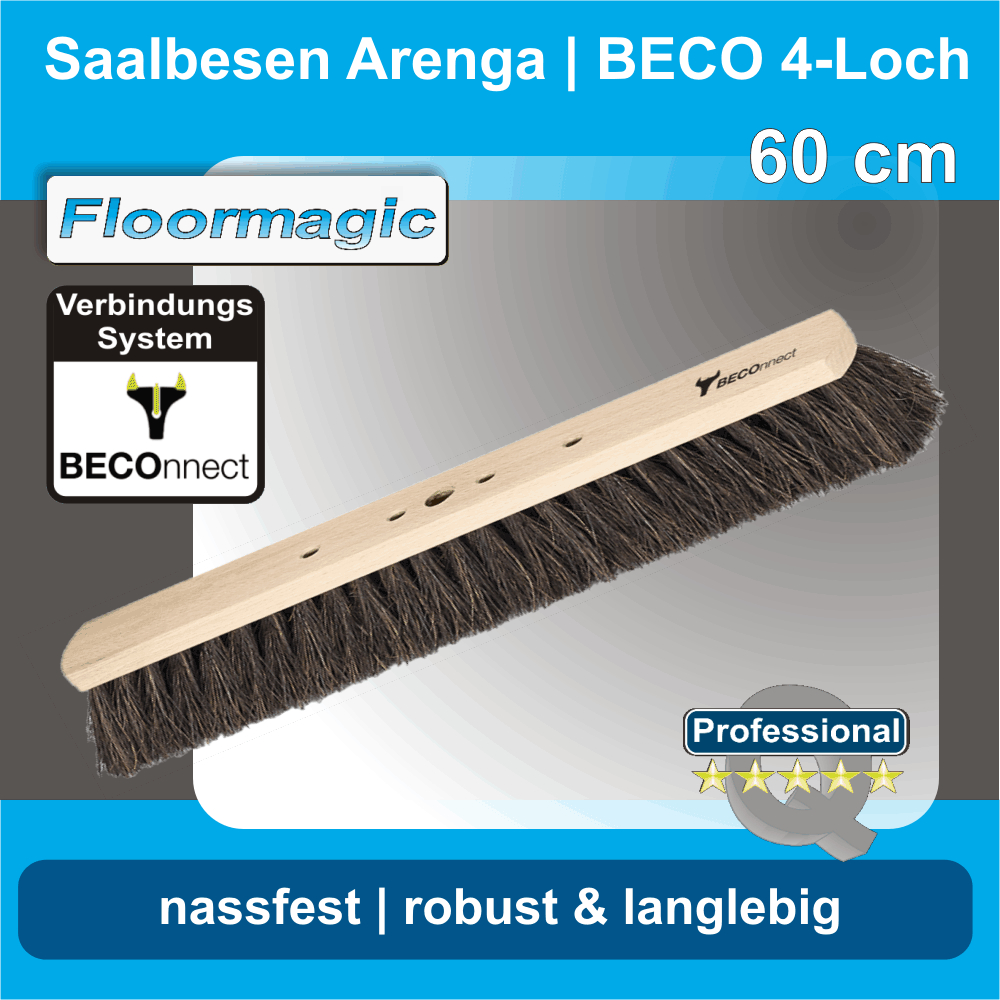 Hygiene Saalbesen 45cm Blau - HACCP Waschbar Für Lebensmittelindustrie, Made In Germany