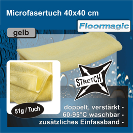 Microfasertücher Stretch 40x40cm, gelb I Floormagic