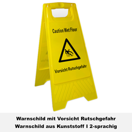 Warnschild mit Vorsicht Rutschgefahr I Floormagic