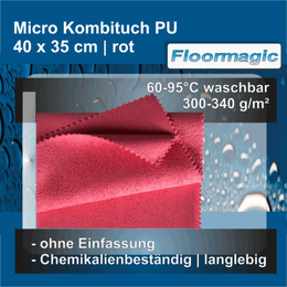 Micro Kombituch PU I rot I 40x35cm I Floormagic