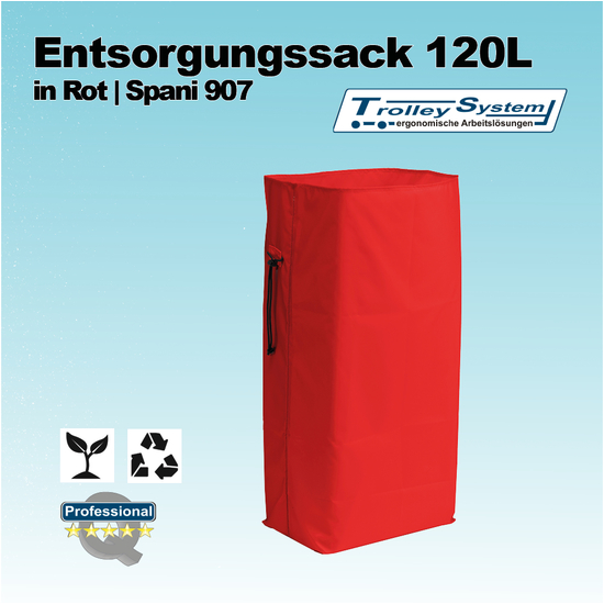 Entsorgungsack 120 l in rot Spani 907 I Trolley-System