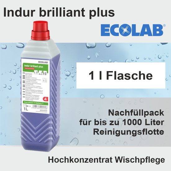 Ecolab Indur brillant plus Wischpflege Nachfüllpack 12x1l