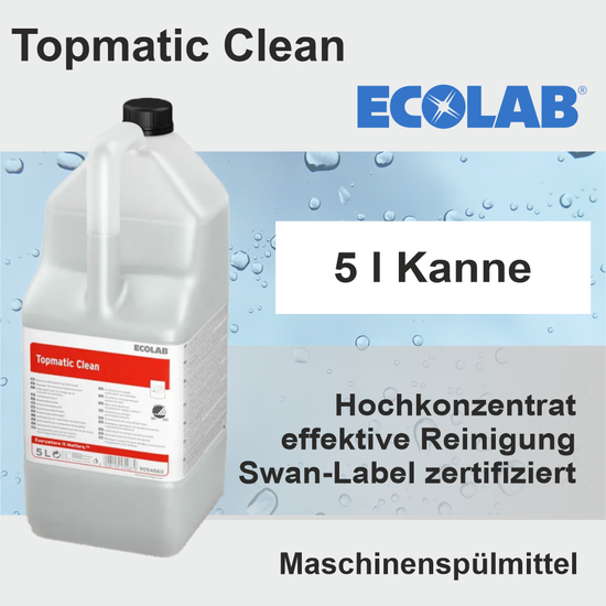 Ecolab Topmatic Clean zertifiziertes Maschinenspülmittel 5l