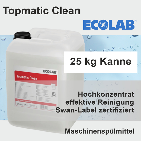 Ecolab Topmatic Clean zertifiziertes Maschinenspülmittel...