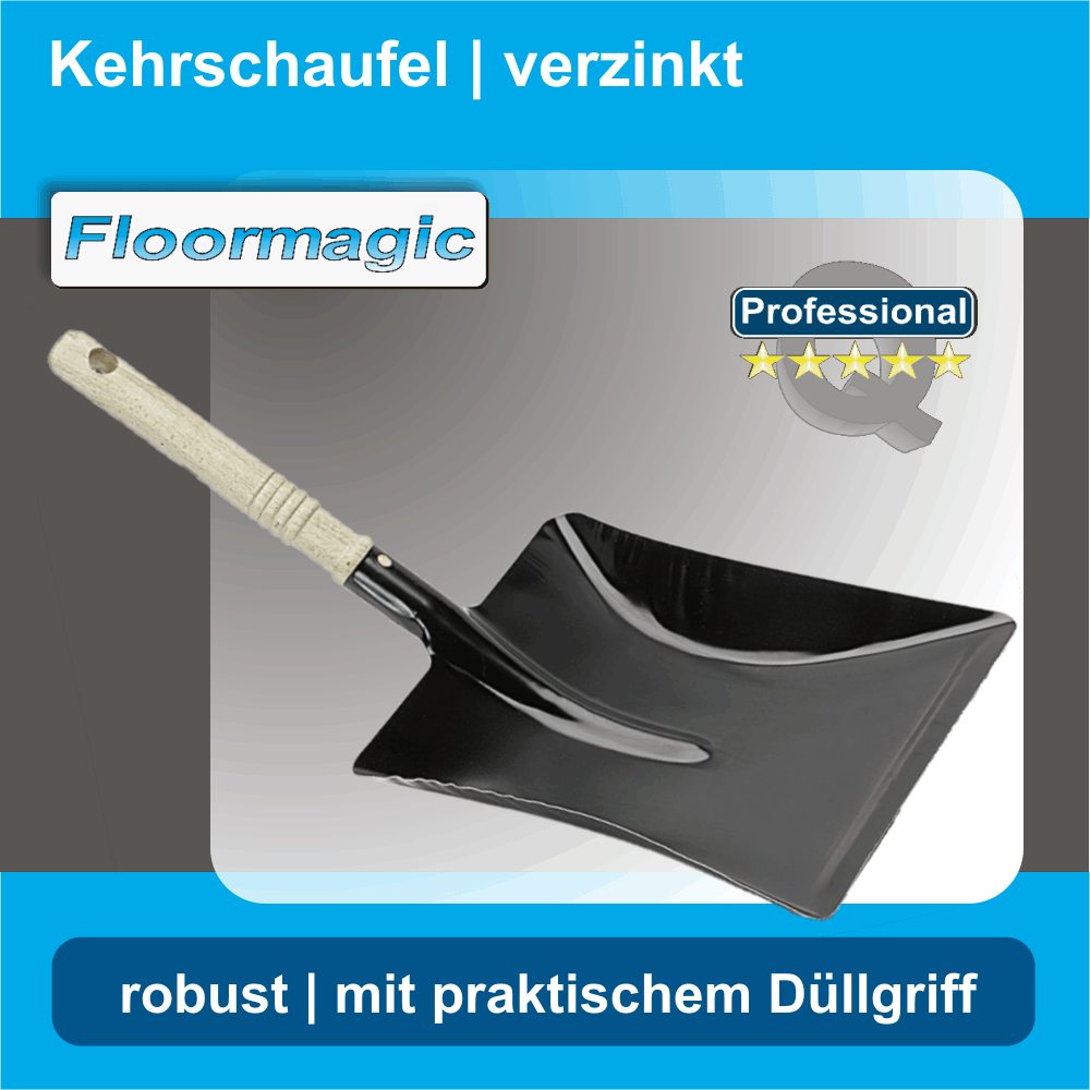 TURK Kehrblech Lackiert Mit Holzgriff Schwarz