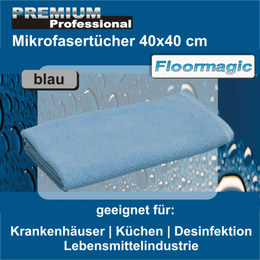 Mikrofasertücher PREMIUM Professional 40x40cm in blau I Floormagic