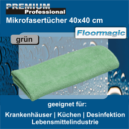 Mikrofasertcher PREMIUM Professional 40x40cm in grn I Floormagic