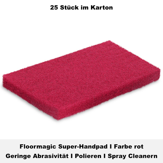 Super-Handpad I rot I 25 Stück I Floormagic