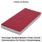 Handpad Melamin weiß/rot 4 Stück