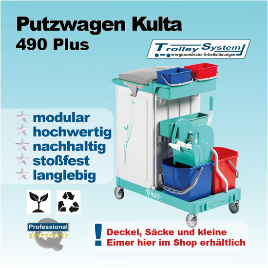 Putzwagen Kulta 490 Plus aus hochwertigen Kunststoff Trolley-System