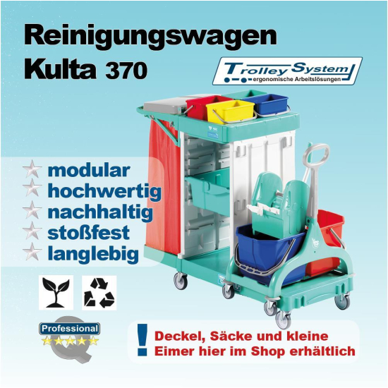 Reinigungswagen Kulta 370 aus hochwertigen Kunststoff Trolley-System