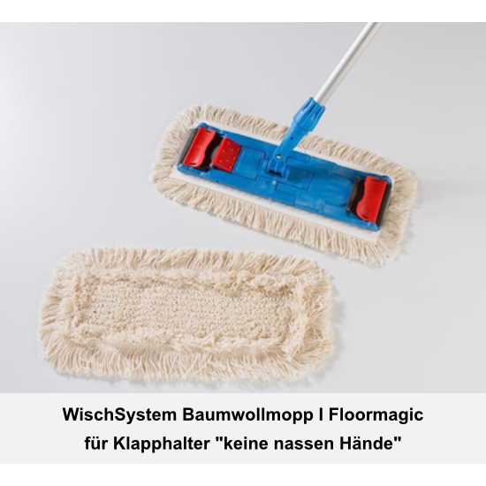 WischSystem keine nassen Hände Wischmopps Schlinge/Franse I 40 cm I Floormagic
