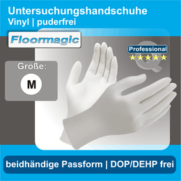 Floormagic Vinyl-Untersuchungshandschuhe Größe M puderfrei