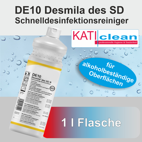 DE10 Desmila des SD Schnelldesinfektionsreiniger fr alkoholbestndige Oberflchen 1l I Floormagic