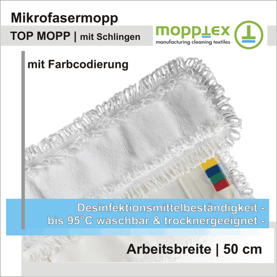 Mopptex Mikrofasermop TOP MOPP 50 cm I 50 Stück