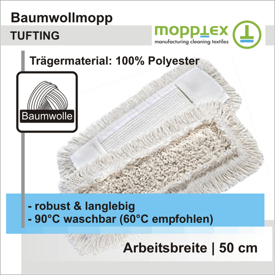 Mopptex Baumwollmopp TUFTING 50 cm I 50 Stück