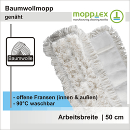 Baumwollmopp genäht innen u. aussen offen 50 cm I Mopptex