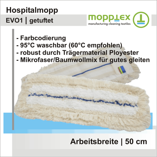 Mopptex Hospitalmopp 50 cm I 50 Stück