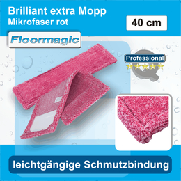 Brillant extra Mopp Mikrofaser rot I 40 cm I Floormagic
