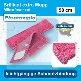 Brillant extra Mopp Mikrofaser rot I 50 cm I Floormagic